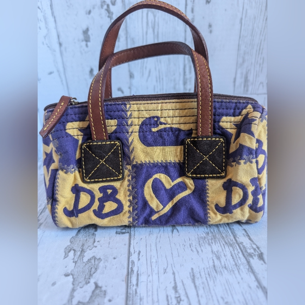 Patchwork Handbag With Brown Handles - image 1